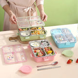 Stainless Steel Leak-Proof Sealed Lunch Box – 4 Portions – Ideal for Office, School & Travel